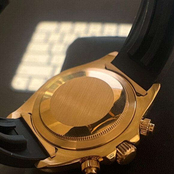 Seiko mod- rosegold Daytona with rubber strap mega-quartz VK63 movement watch - Picture 4 of 5